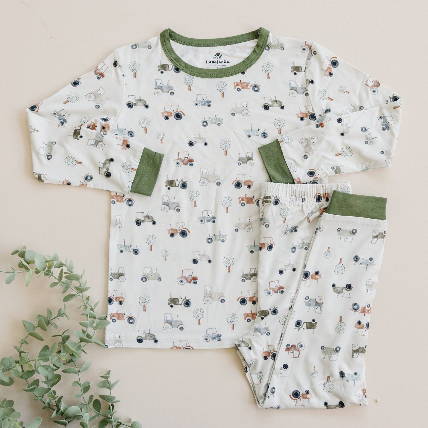 Tiny Tractors 2pc Bamboo Pajama Set