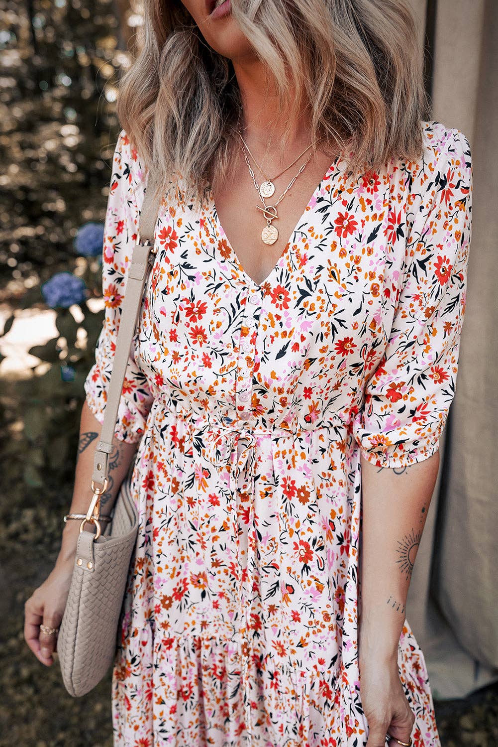 Boho Floral Short Sleeve Summer Maxi Dress