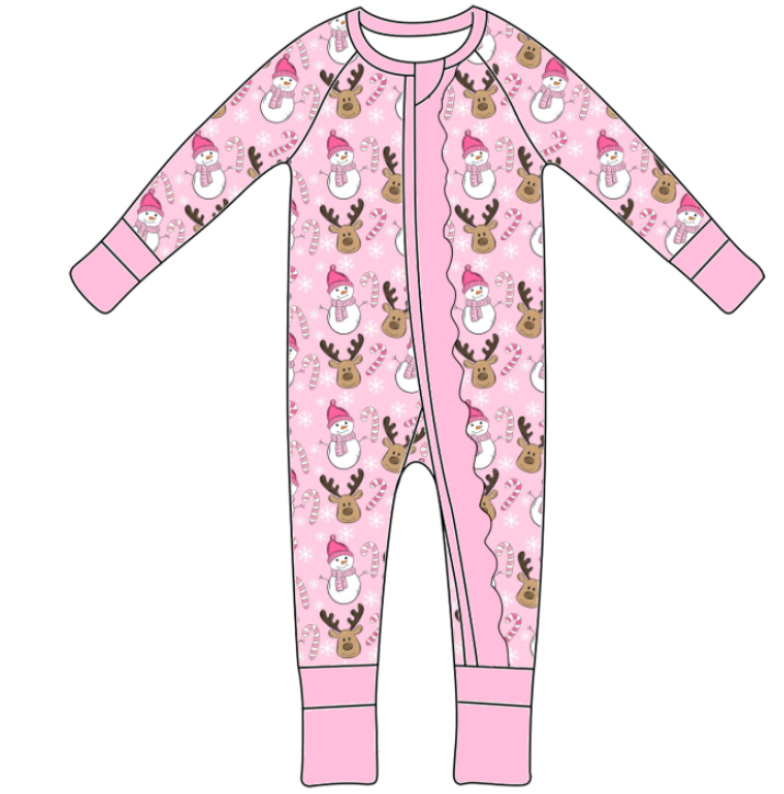 Pink Christmas Bamboo Zippy