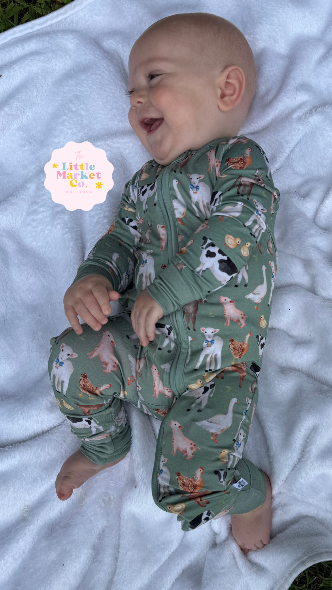 Farmyard Friends Bamboo Zippy Romper