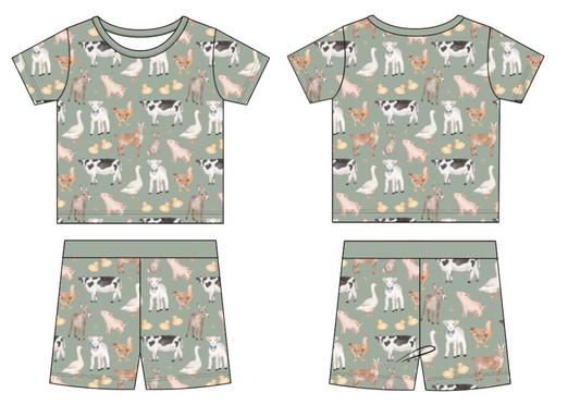 Farmyard Friends Bamboo 2PC Short Set