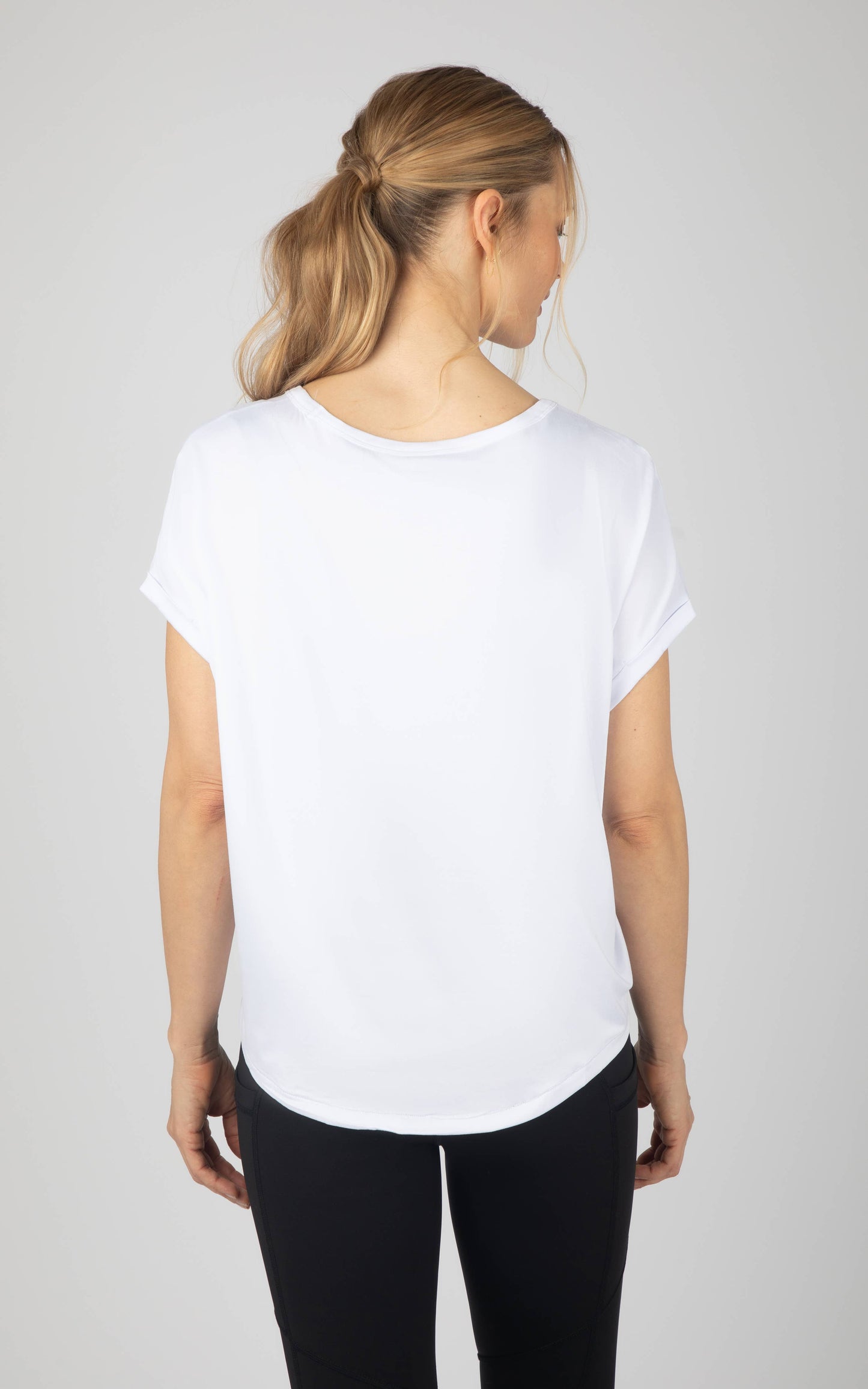 Women's Super Soft Short Sleeve T shirt: CANAL BLUE/PRISTINE