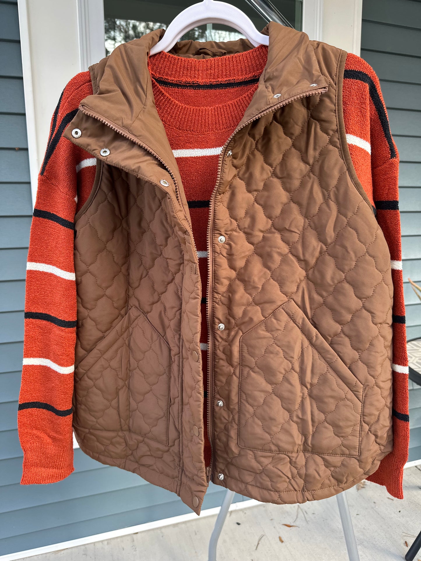 Striped Ribbed Edge Sweater