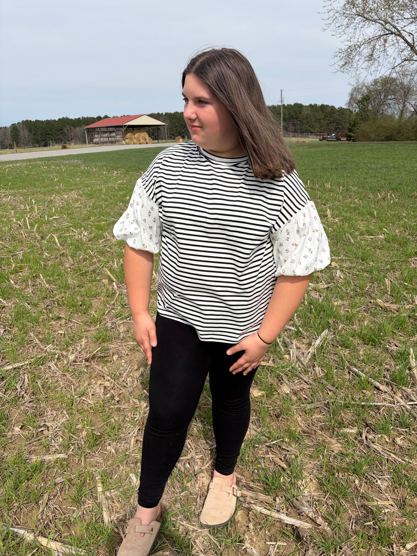 Stripped Floral Top