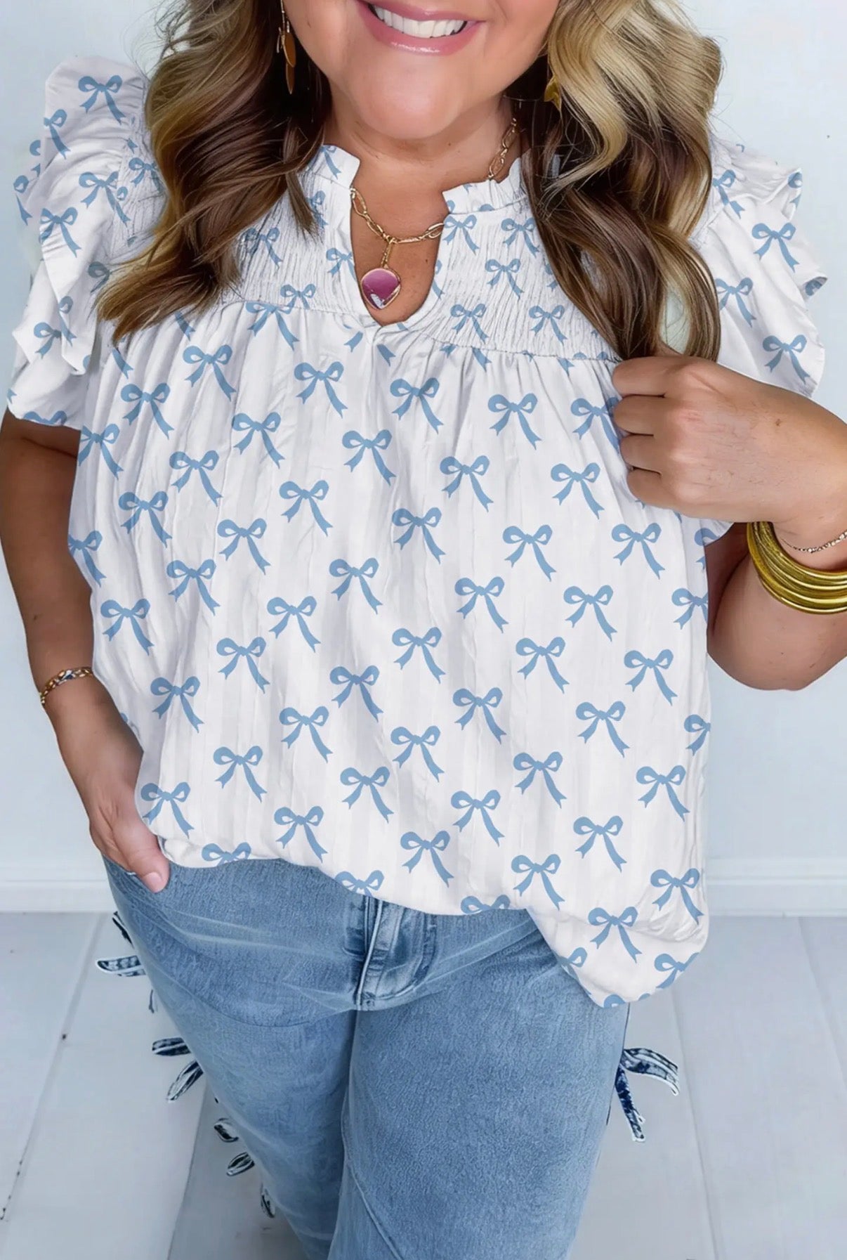 Plus Size Bow Top