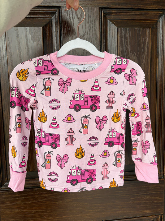 Pink Fire Truck 2PC Set
