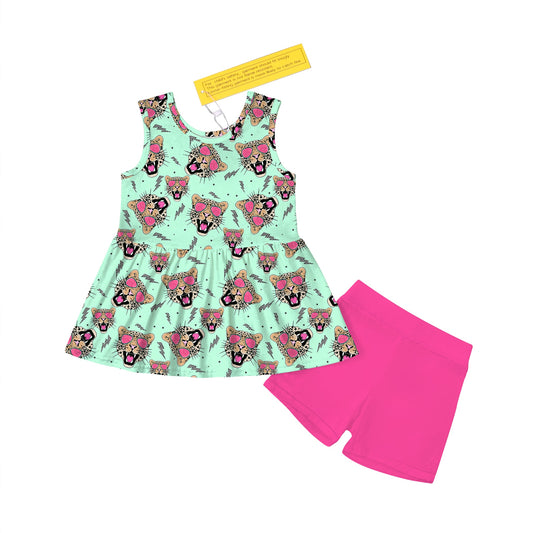 Roar Peplum Top & Shorts Set